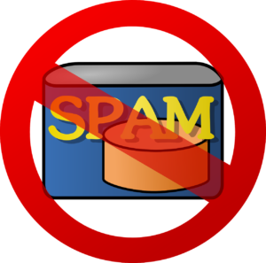 Crossed out can of spam representing saying no to SPAM callers