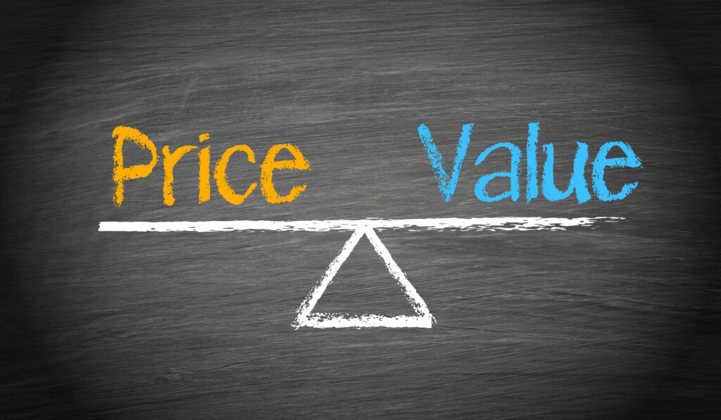 drawn Scale with price vs value